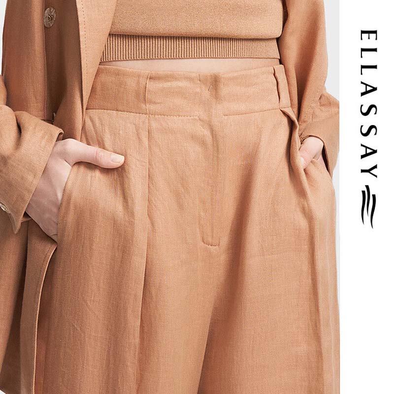 ELLASSAY Old Money Style Wide-Leg Pants
