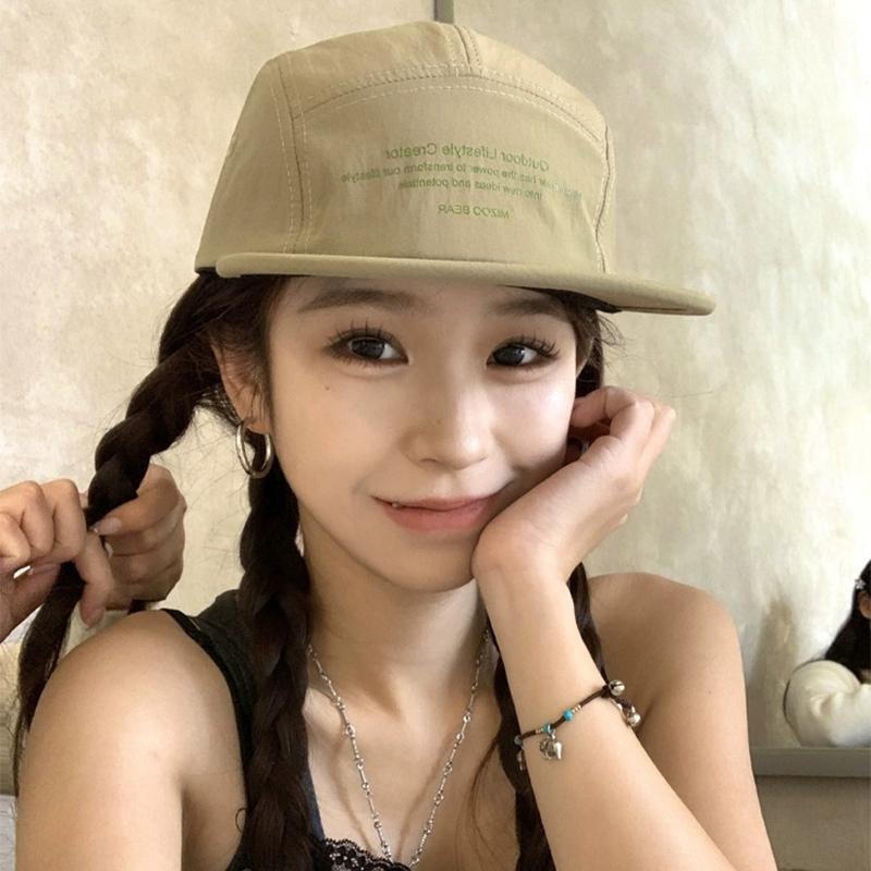 Peaked Drying Fast Peaks Flat Brim Lettering Alphabet Women  Men For Neutral Gender Fresh Hats Outdoor Breathable Street Sunshade Caps Versatile
