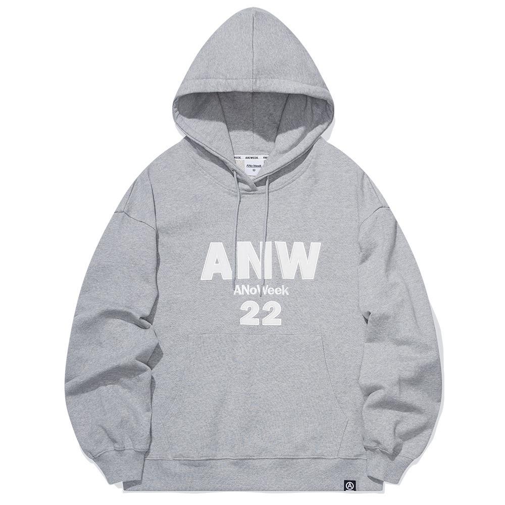 Anowick Anw Logo Applique Hoodie M/Grey/L/Free