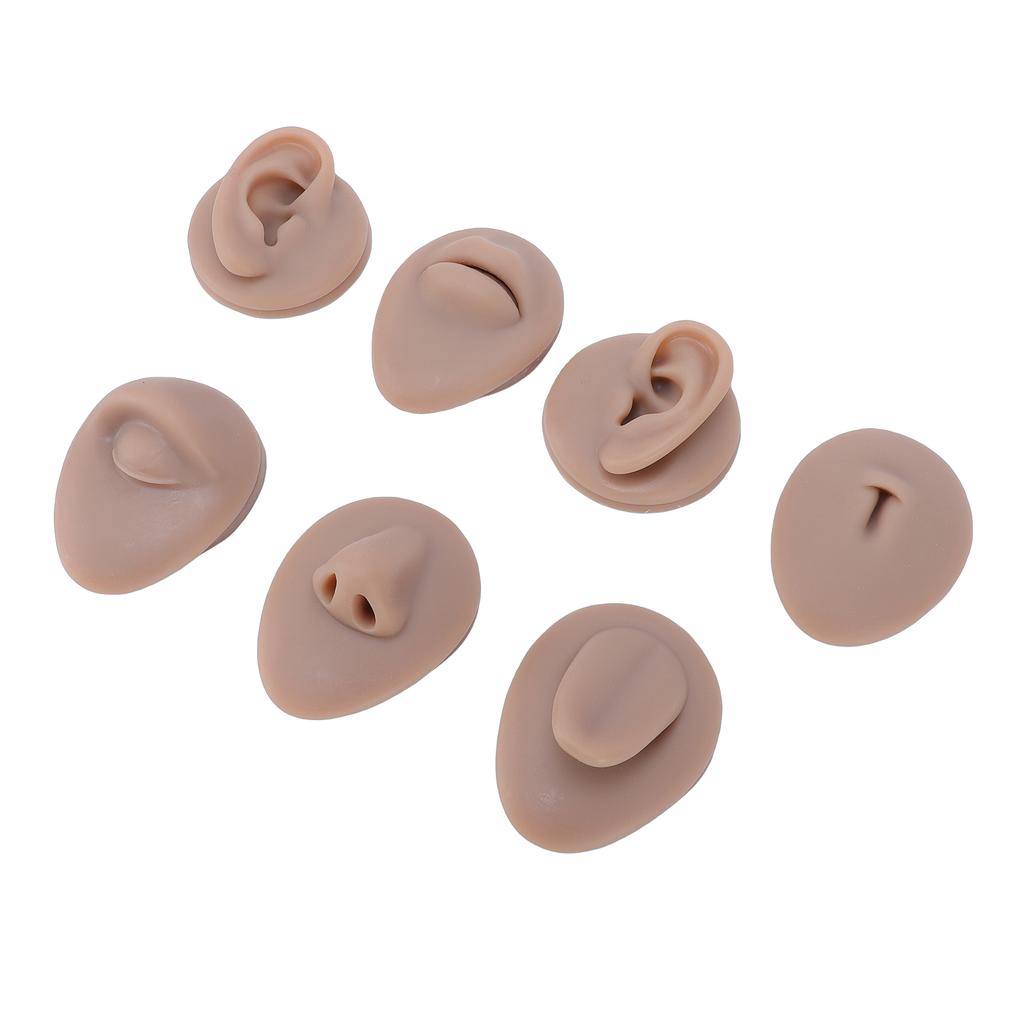 7pcs Silicone Body Parts Tongue Mouth Nose Eye Navel Ear Model Soft Practice Body Parts Kit