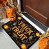 1pc TRICK OR TREAT Trick Or Treat Pumpkin Ghost Halloween Door Mat, 1.02cm Thick Absorbent Short Plush Material, Retro Halloween Cartoon Element Combi