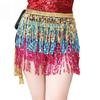 New Belly Dance Layer Sequins Skirt Tassel Chain Belt Wrap Party Club Indian Latin Hula Dancer Dress Performance Hip Waist Scarf