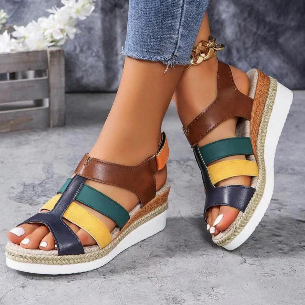 Women Shoes Plus Size 36-43 Summer Fashion Women Wedges Platform Sandals Med Heel Comfortable Hollow Out Sandalias De Mujer