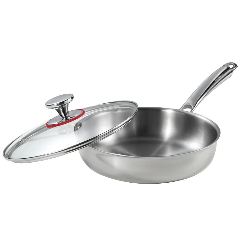 

Shuangqiang 316L Stainless Steel Non-Stick Frying Pan with Lid 28cm