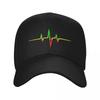Individuelle Klassische Herzschlag Jamaika Reggae Musik Puls Baseballkappe für Unisex Damen Verstellbare Dad Hat Outdoor Snapback Kappen