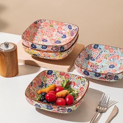 Ceramic Square Snack & Dessert Plate 2026 - High Appearance, Creative Design, Underglaze Color, Deep Dish