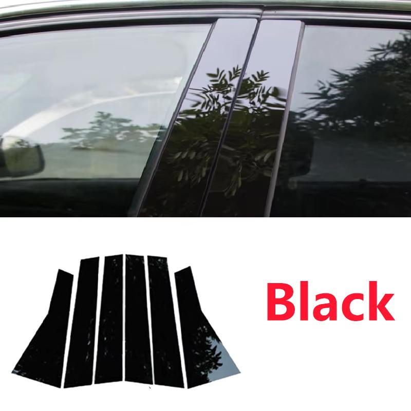 Para VW Volkswagen Jetta A7 Acessórios GLI ~2024 6 Peças Capas de Acabamento de Janela Colunas B C Coluna Central Adesivos Acessórios