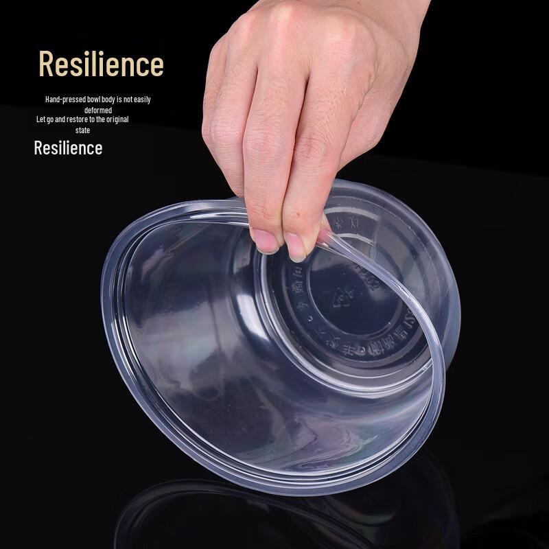 Disposable Round Food-Grade Plastic Bowls with Lids, 360ml (600 Count)