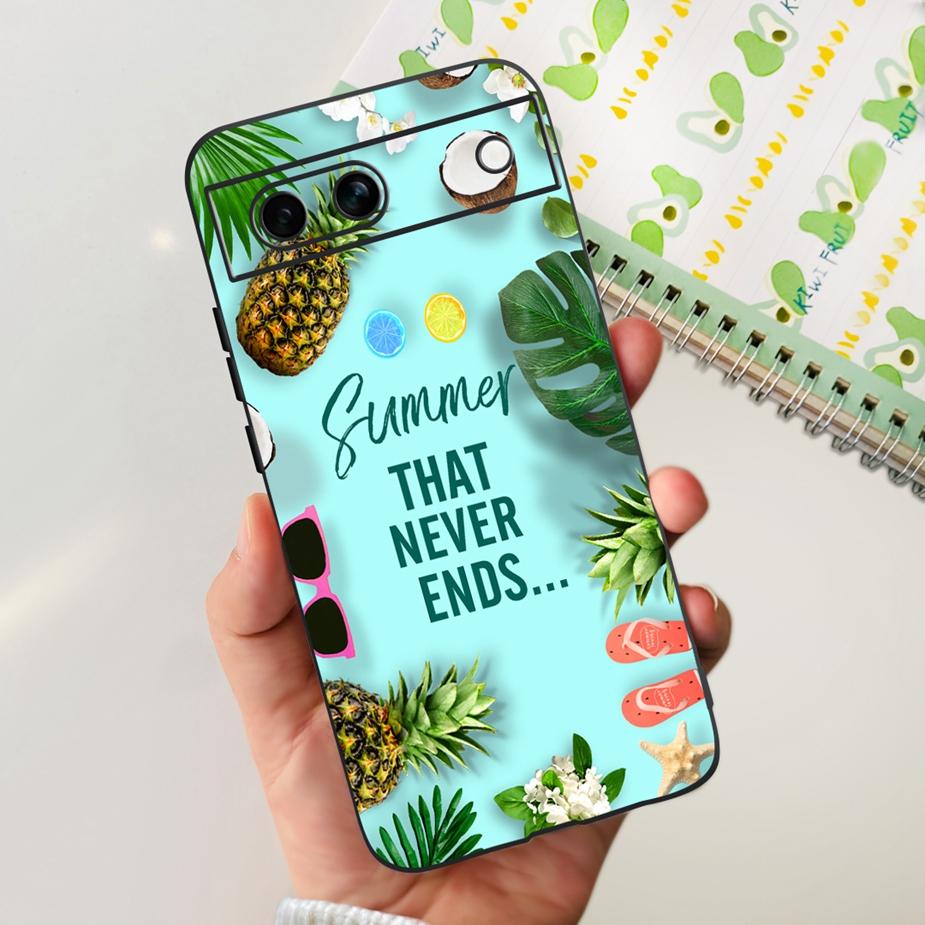For Google Pixel 8A Case Pixel8 Pro Cute Cat Flower Painted Cover Silicone Phone Case For Google Pixel 8 Pro Pixel8A Soft Fundas