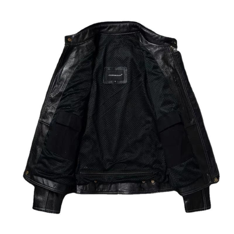 Moto bundy Ochranné Pánské Kožené Bundy Pravá hovězí kůže Motorkář Kabát Jezdecké oblečení Chaquetas Cuero Para Hombre