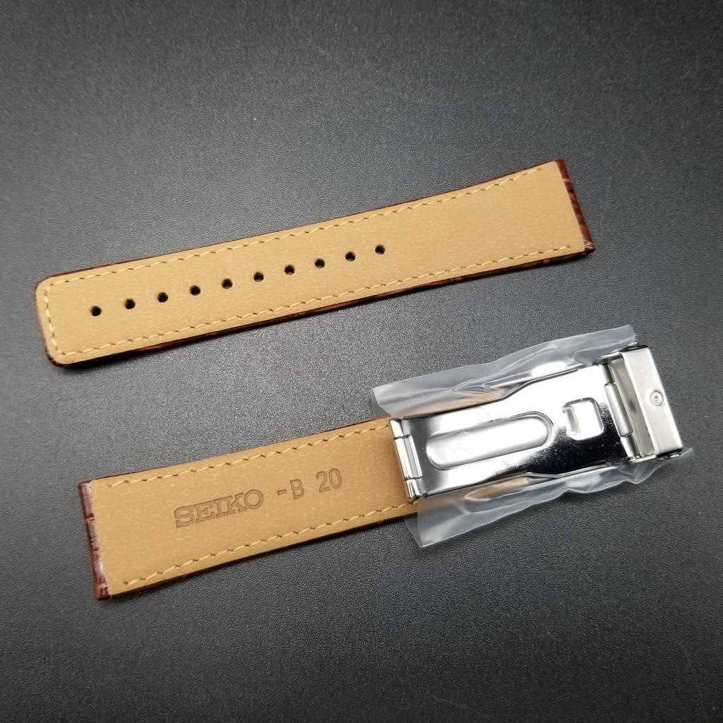 Used Genuine SEIKO Seiko Leather Strap Cowhide CrocFeraligatr Embossing 20mm Brown SBTM048/7B22-0BC0 Etc. Seiko Spirit DG43JB