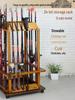 24-Grid Solid Wood Fishing Rod Display Stand and Storage Rack Shelf