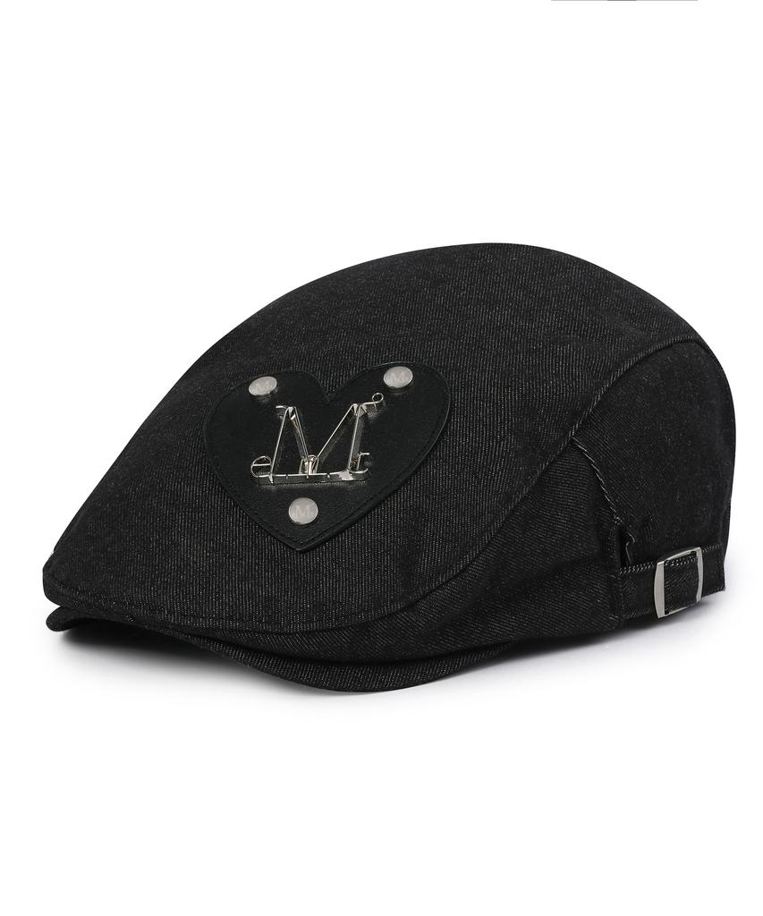 MUCENT Tiki Metal Logo Heart Patch Denim Hunting Cap Unisex