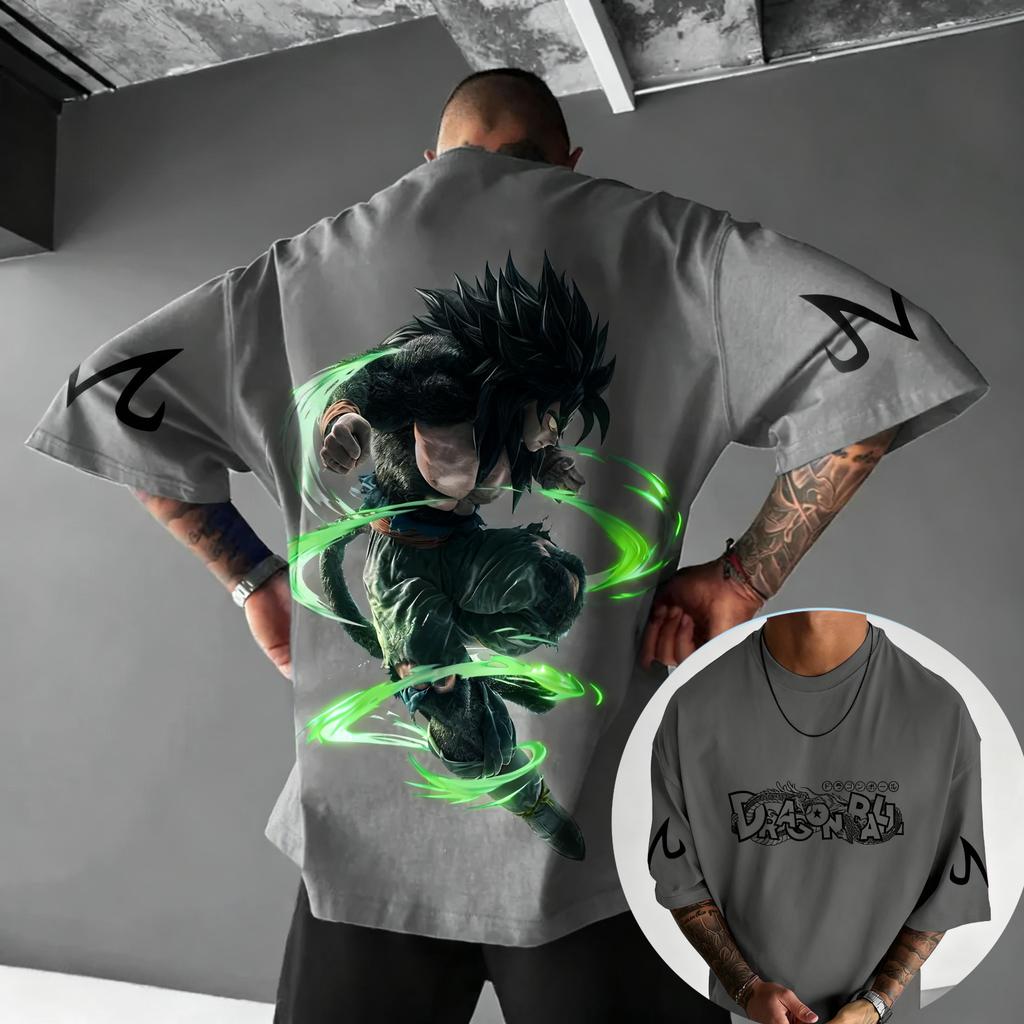 New Dragon Ball Goku Printed Shortsleeved Bandai Mens and Womens 2026 Summer Loose Breathable and Sporty Fashion Tshirts