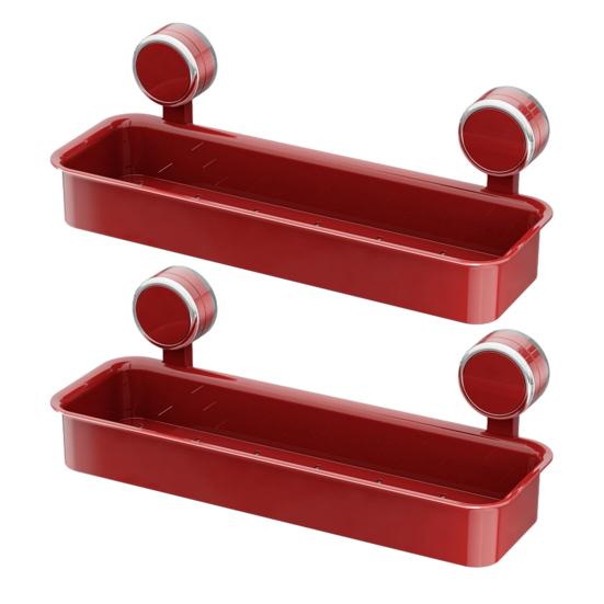 

Storage Rack with Suction Cup No-Drill Design Strong Load-Bearing Non-Slip Wall Organizer for Bathroom Kitchen C