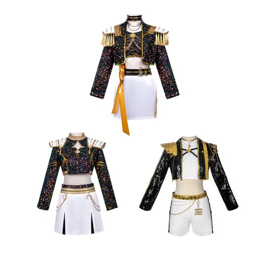 Korean Pop Anime Outfit Girl Troupe Cosplay Costume Skirt Coat Accessories Set
