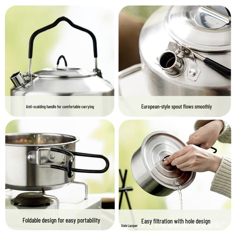 Lantuan 304 Stainless Steel Portable Camping Cookware Set