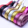 Cadarços Coloridos Lurex de 1 cm de Largura Tendência Coloridos Vibrantes Cadarços Outono Inverno Tênis Brancos Sapatos Casuais Esportivos de Couro