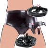 Mutandine di castità in pelle verniciata/PU con plug anale per la vagina, pantaloni vibratore, dildo, cintura di bondage, perizoma, giocattolo sessuale per il punto G
