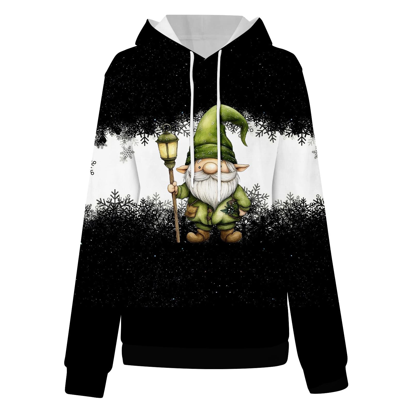 Женские повседневные модные пуловеры с длинными рукавами и принтом — фото 4