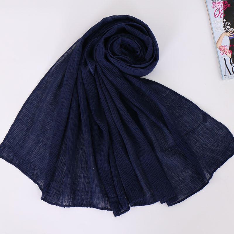 Autumn and winter Bali yarn pleated solid color women's scarf refreshing breathable versatile long scarf shawl style