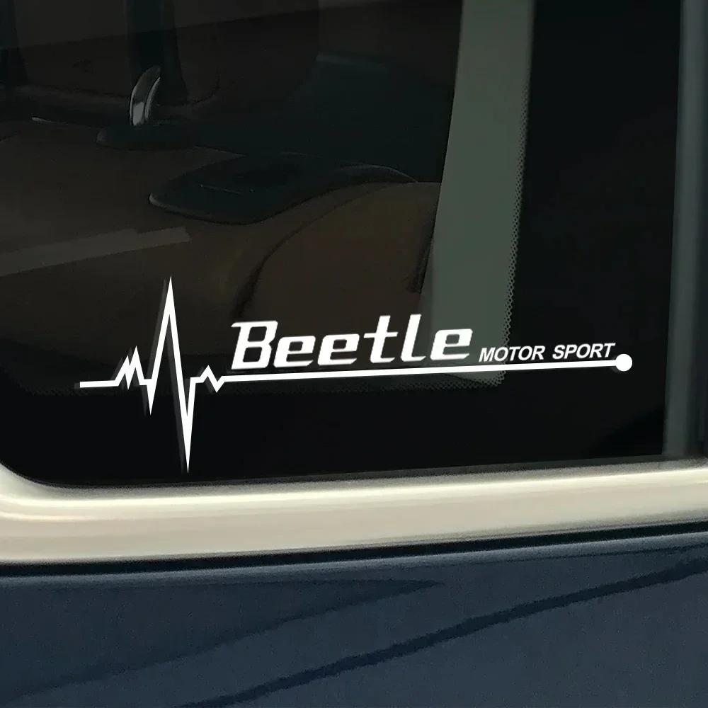 2 Stück Auto Seitenfenster Aufkleber Außen für 1wjhs VW Käfer Logo Wasserdicht Styling Tuning Vinyl Folie Abziehbilder Zubehör KJE2