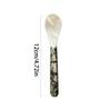 5pcs Mother Of Pearl Caviar Spoons Non-Metallics Caviar Server Set With Round Handles Decorative Spoons For Caviar, Ice Cream