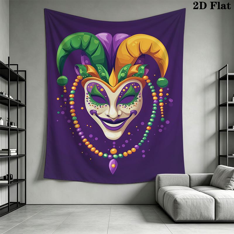 Carnival clown mask Pattern Home Decor Tapestry, Wall Hanging, Decorative RV Wall Cloth.MGT0918389