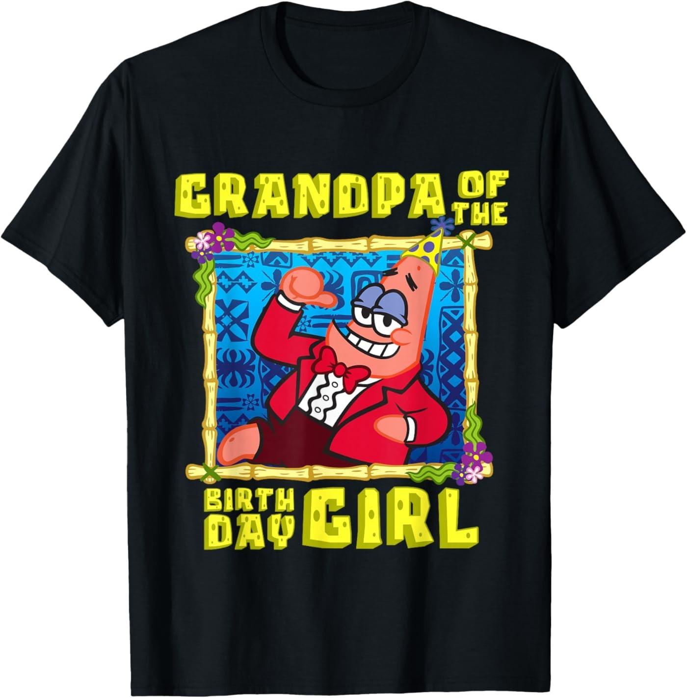 Spongebob Patrick Grandpa of the Birthday Girl Pop Grandad T-Shirt S
