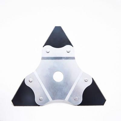 Manganese Steel Lawn Mower Blades Triangular Shape Serrated Edge Quenched Triangular Blades Dual-use Quenched