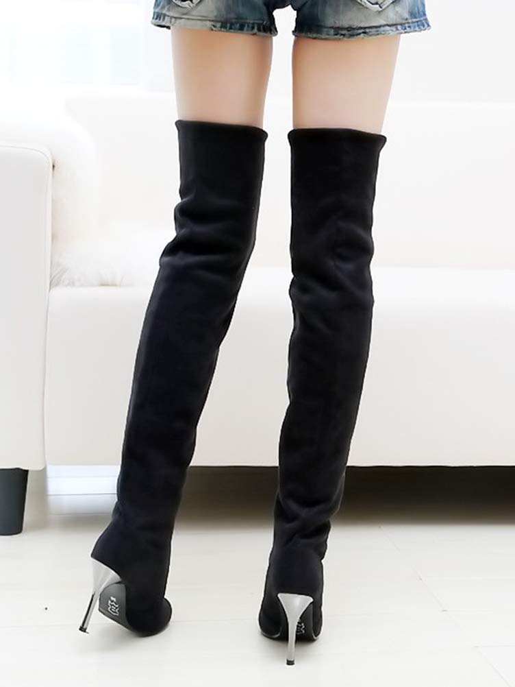 Minesam Long Perfect Long Slimming Legs Women's Knee-High Boots, Soft, Boots, Leg-Lengthening Effect, Fashionable, Legs, (Black, 24.0 cm)