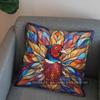 2D Stained Glass Style Pheasant-Printed Pillow Cover Pattern Cushion Cover Suitable For Sofa Bedroom Car Pillow Cover