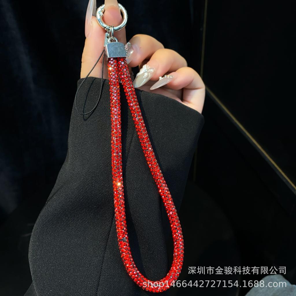 Phone Lanyard Colorful Dopamine Rhinestone Phone Chain Wrist Style High-End Fashion Versatile Hanging Decoration Wholesale