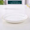 Gold-Trimmed Bone China Dinner Plate - Jingdezhen White Ceramic