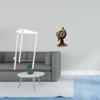 Minimalist Clear Acrylic Side Table NightStand with Globe Figurine Modern Statue Clock for