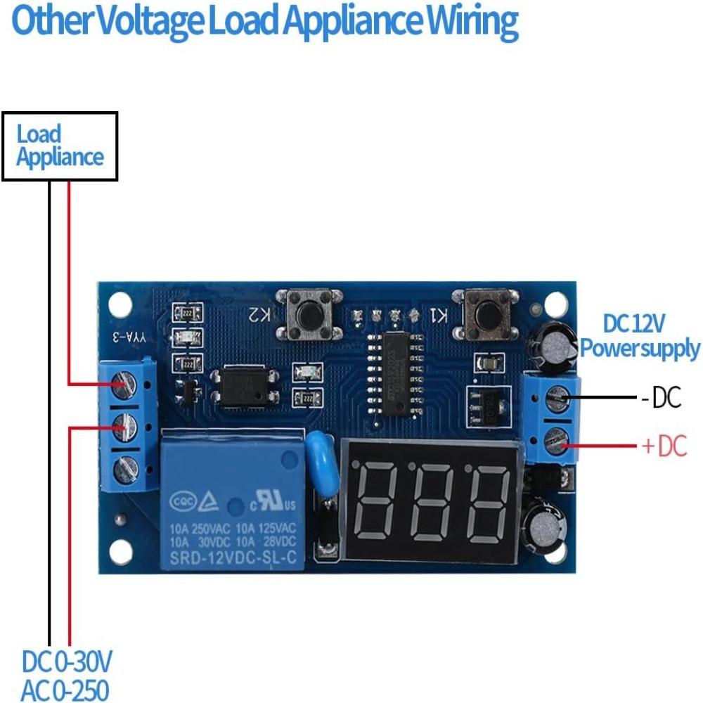MCU Programmable Timer Relay Module DC 12V Delay On Off Relay  Home Automation