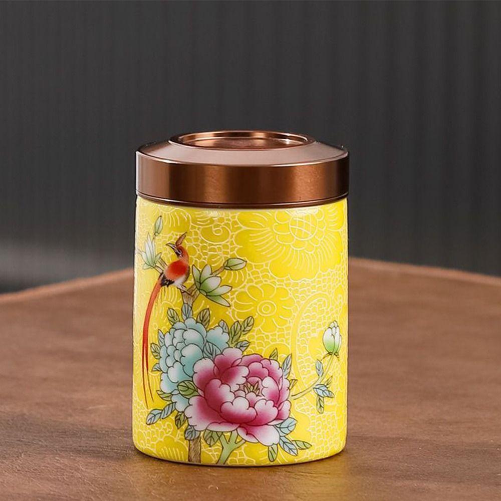 Sealed Tea Storage Container Ceramics Tea Storage Jar Gift Mini Tea Canister Home Decoration