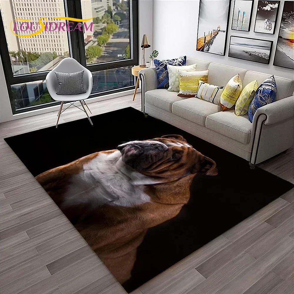 Cartoon French Pit Bull Dog Pet Carpet Rug for Home Living Room Bedroom Sofa Doormat Decor,kids Play Area Rug Non-slip Floor Mat