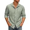 Men's Loose Fit Long Sleeve Button Down Shirt Vintage Casual Versatile Breathable Top for Commute Outdoor Daily Wear
