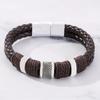 Retro Faux Leather Men's Bracelet | Multi-Layer, Faux Beaded, Jewelry Wrist Bracelet Gift, Father's Day Gift, Christmas Gift