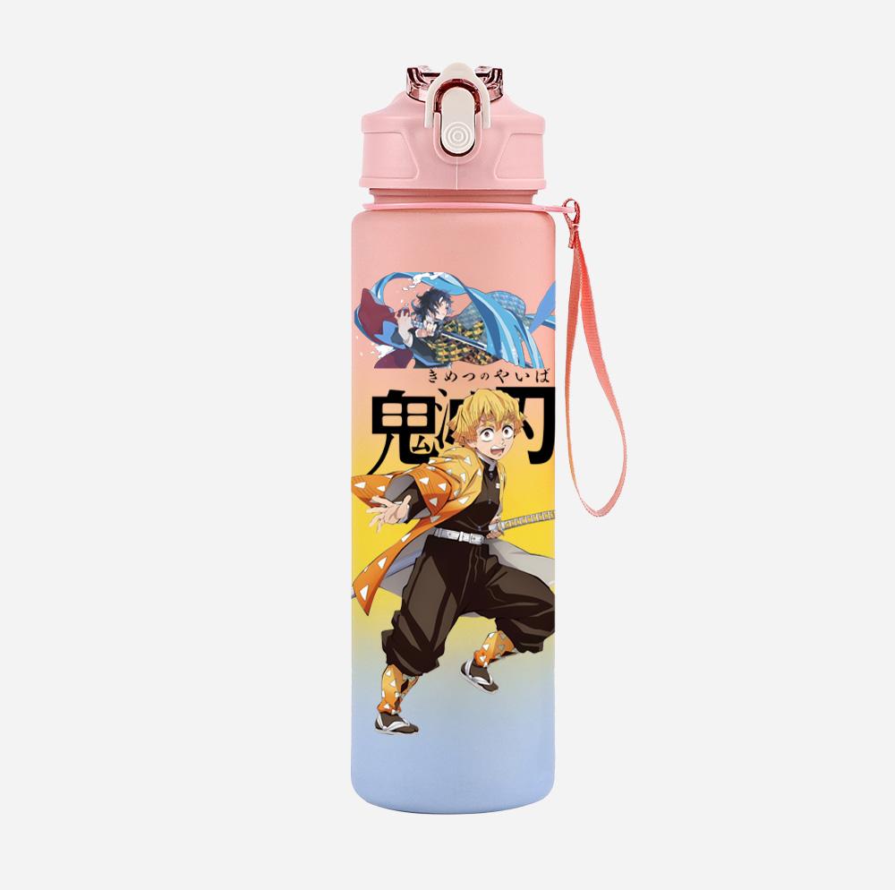 Anime Cartoon Demon Slayer Printed 750Ml Water Bottle Large Capacity Drinking Cup Portable Children Outdoor Sports Water Cup