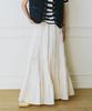 Green Butter Cancan Ruffle Long Skirt (Cream)