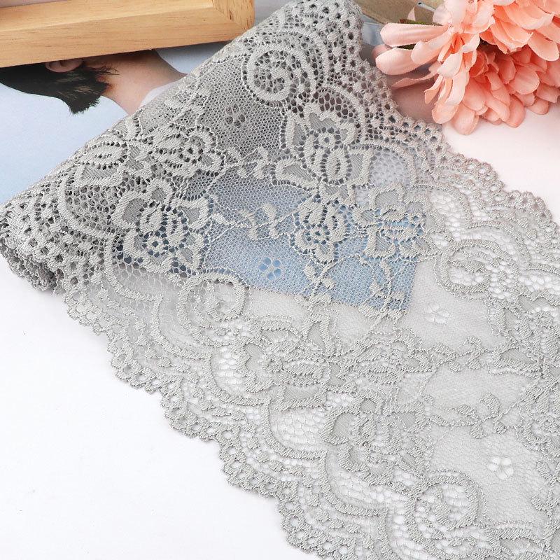 15cm Szeroka Miękka Elastyczna Koronka do Dekoracji Ubrań i Spódnic DIY w Kolorze Białym lub Czarnym