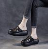Mode 6CM Neues Design Damen Hausschuhe Sommer Slingback Sandalen Runde Zehe Echtes Leder Plateau Keilabsatz Retro Draußen Lässige Pantoletten