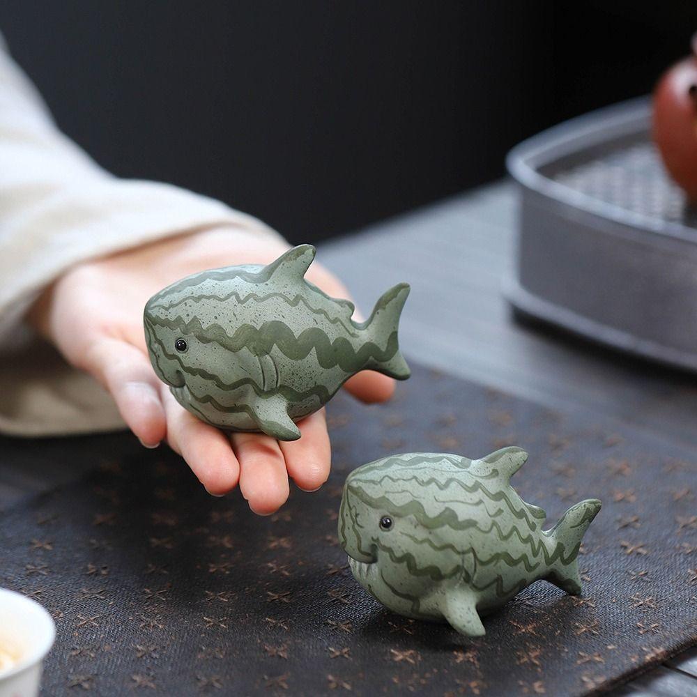 Purple Sand Tea Play Figurine Toy Cute Tea Statue Creative Shark Tea Pet Cabinet