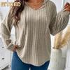 Women's Fashion Casual Solid Color Print Long Sleeve V Neck Blouses & Shirts