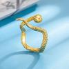 Elegant Snake-Shaped Open Adjustable Ring for Women - Stylish Design
