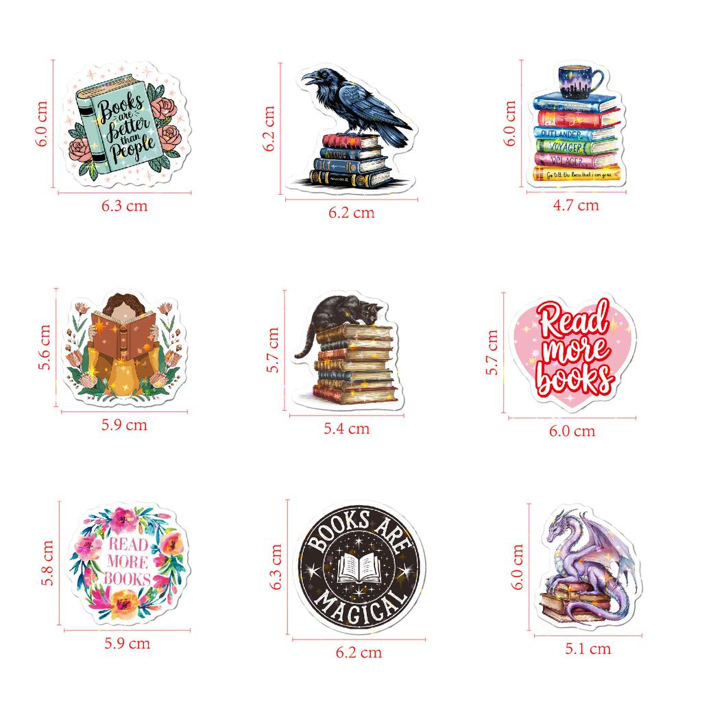 Suitcase Stickers 50 Stars Reading Holographic Flowers Inspirational Tablet Helmet Vinyl Water Bottle Laser Stickers