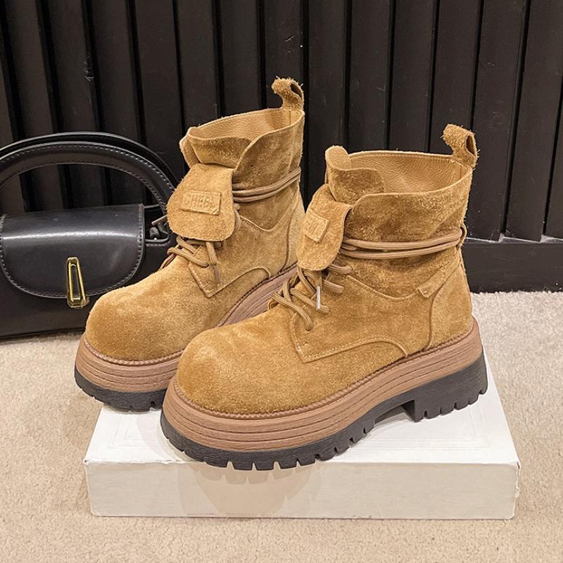 Flats Platform Women Ankle Boots Suede Casual Sport Shoes Designer New 2025 Winter Sneakers Walking Hiking Botas Zapatos