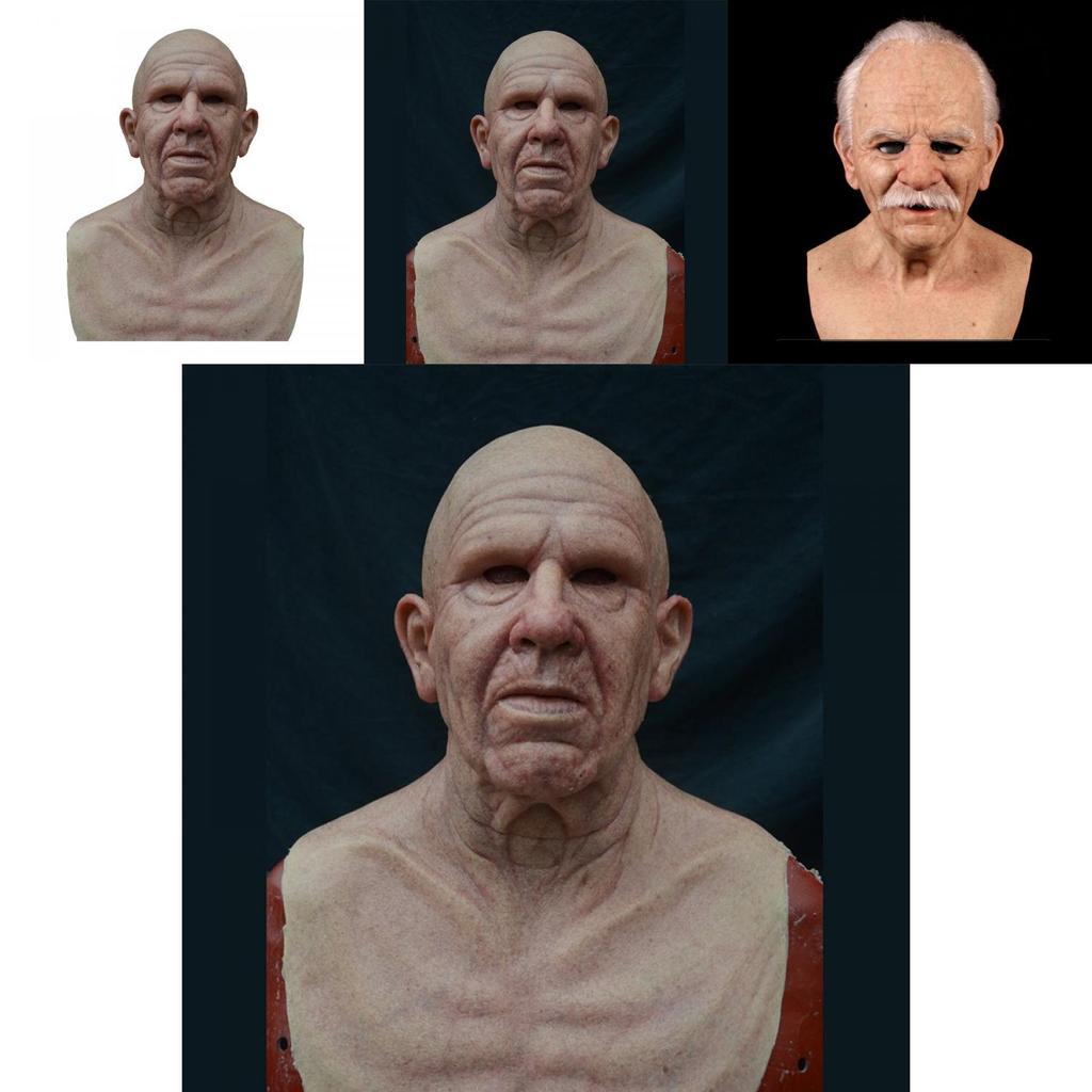 Realistische Latex-Altmann-Gesichtsmaske für Halloween, langlebig und atmungsaktiv